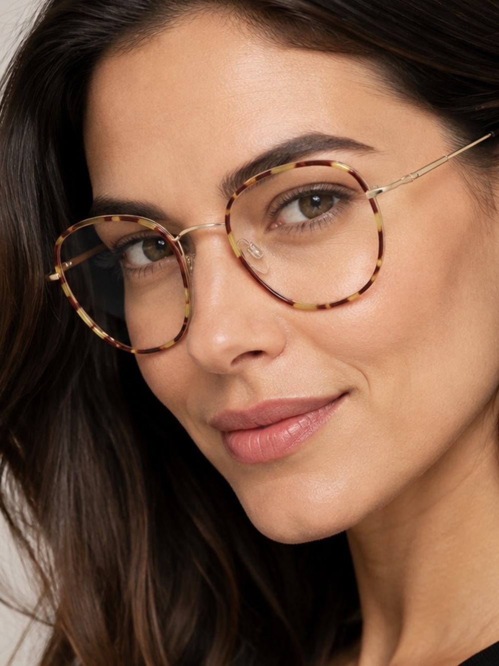 Carolina Lemke Berlin Eyewear - Cast, Demi/Gold + Luxury Faux Leather Case 4249